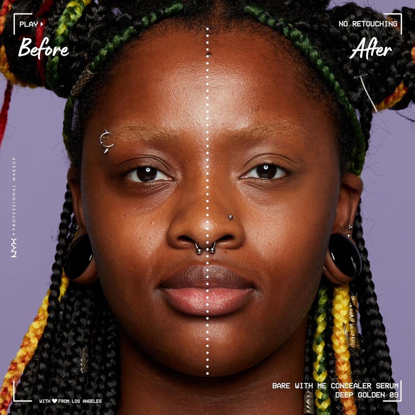 NYX PROFESSIONAL MAKEUP Bare With Me Concealer Serum, Concealer Makeup For Up To 24Hr Hydration - Deep Golden