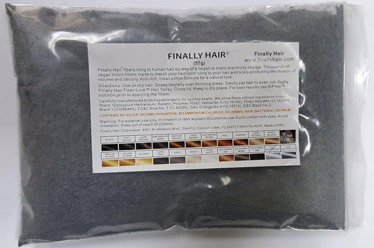 Hair Building Fibers 50 Gram Refill - Refill Your Existing Bottle. Finally Hair (Light Grey & Pepper)