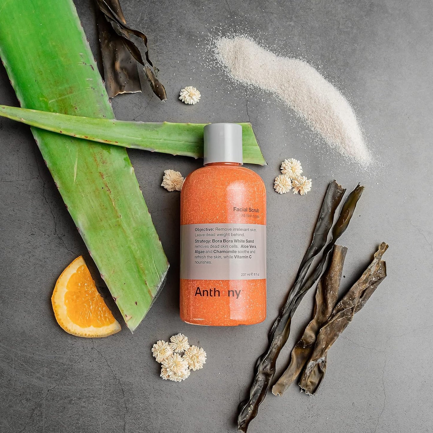 Anthony Facial Scrub – Men’s Exfoliating Face Wash with Vitamin C, Aloe, Chamomile and Algae for Deep Cleansing and Detoxifying 8 Fl Oz