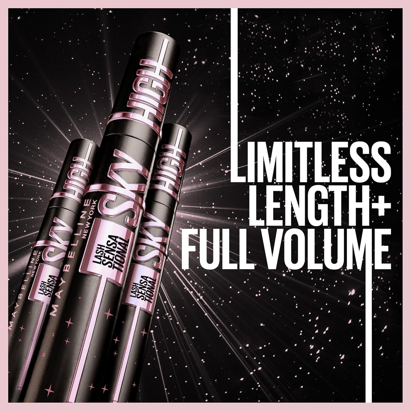 Maybelline Lash Sensational Sky High Washable Mascara, Cosmic Black + Instant Age Rewind Eraser Dark Circles Treatment Multi-Use Concealer, 160+ Lifter Gloss, Pearl, Silver Pearl Clear Bundle