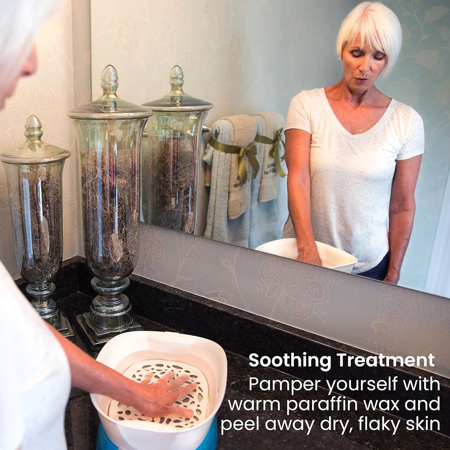 Homedics Paraffin Wax Machine for Hands - Hypoallergenic Hot Wax Hand Therapy Machine to Soothe and Moisturize Hands - Includes 3 Pounds of Wax and 20 Hand Liners (Pack of 2)