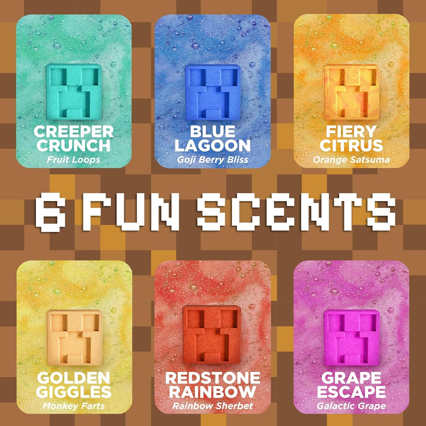 TNT Creeper Bath Bombs for Kids with Surprise Toys Inside (6 Pack) – Large Fizzy Bubble Mine Bombs for Boys & Girls – Fruity Scents, Skin-Safe, Made in USA - by Two Sisters