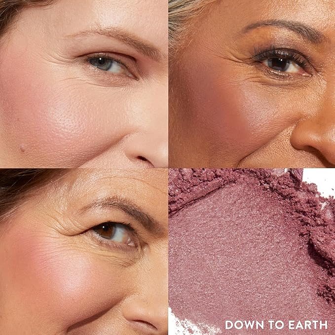 LAURA GELLER NEW YORK Baked Blush-n-Brighten Marbleized Blush for Cheeks - Down to Earth - Natural Finish - Buildable Color