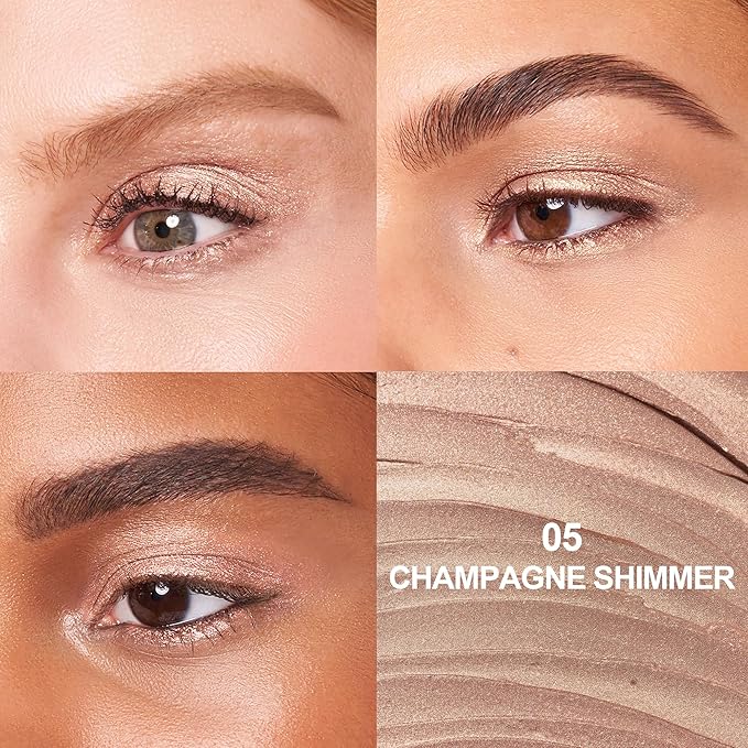 FV Cream Shimmer Eyeshadow Stick，Long Lasting & Waterproof, Multi-Use & High Pigment Eyeshadow Makeup Stick, Champagne Shimmer