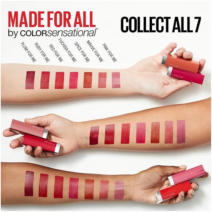 Maybelline Color Sensational Made for All Lipstick, Crisp Lip Color & Hydrating Formula, Pink For Me, Nude Pink, 1 Count