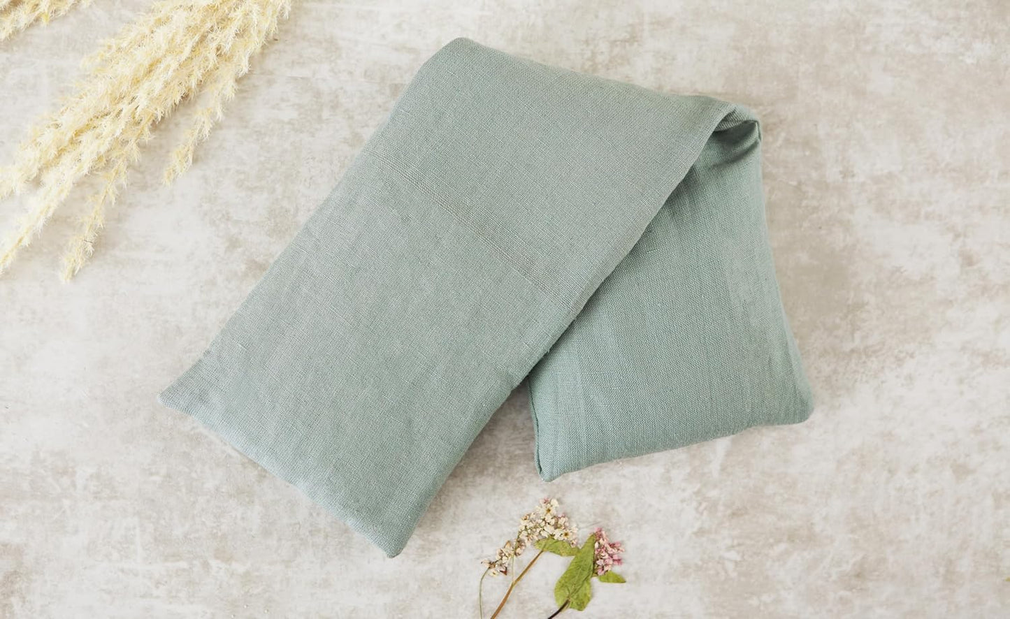 Bucky Linen Hot & Cold Body Wrap, Natural Buckwheat Filling, Sage, 16x5-inch