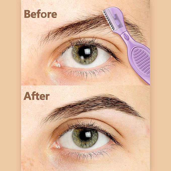 Mudder 28 Pcs Eyebrow Razor Knife Shaver Trimmer Shaver Multipurpose Exfoliating Tool Facial Hair Removal for Women Valentine Gift Giving(Assorted Colors)