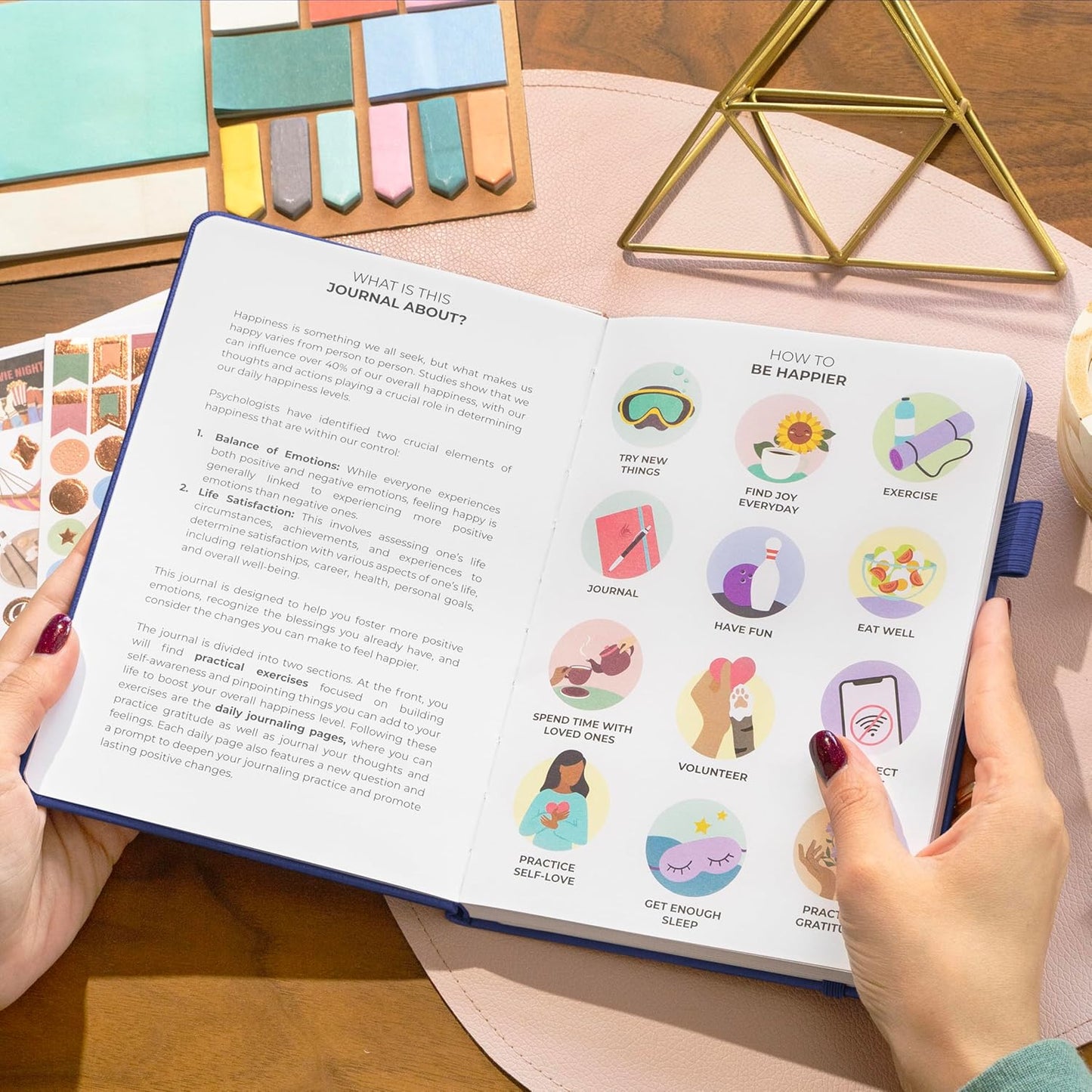 Clever Fox Happiness Notebook – Daily Positivity Journal for Women with Prompts & Positive Quotes – Affirmation & Self Esteem Gifts (Mystic Blue)