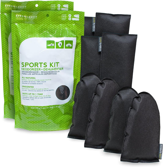 Ever Bamboo Sports Kit Deodorizer Bag Set w/Natural Bamboo Charcoal