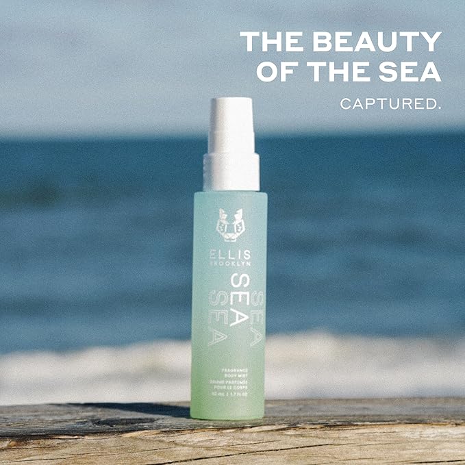 Ellis Brooklyn SEA Hair And Body Fragrance Mist - Aquatic Citrus Perfume with Lemon Sfuma, Pineapple Leaves, & Tonka Bean, Vegan Perfume Mist, Made In The USA, 50ml 1.7 Fl Oz