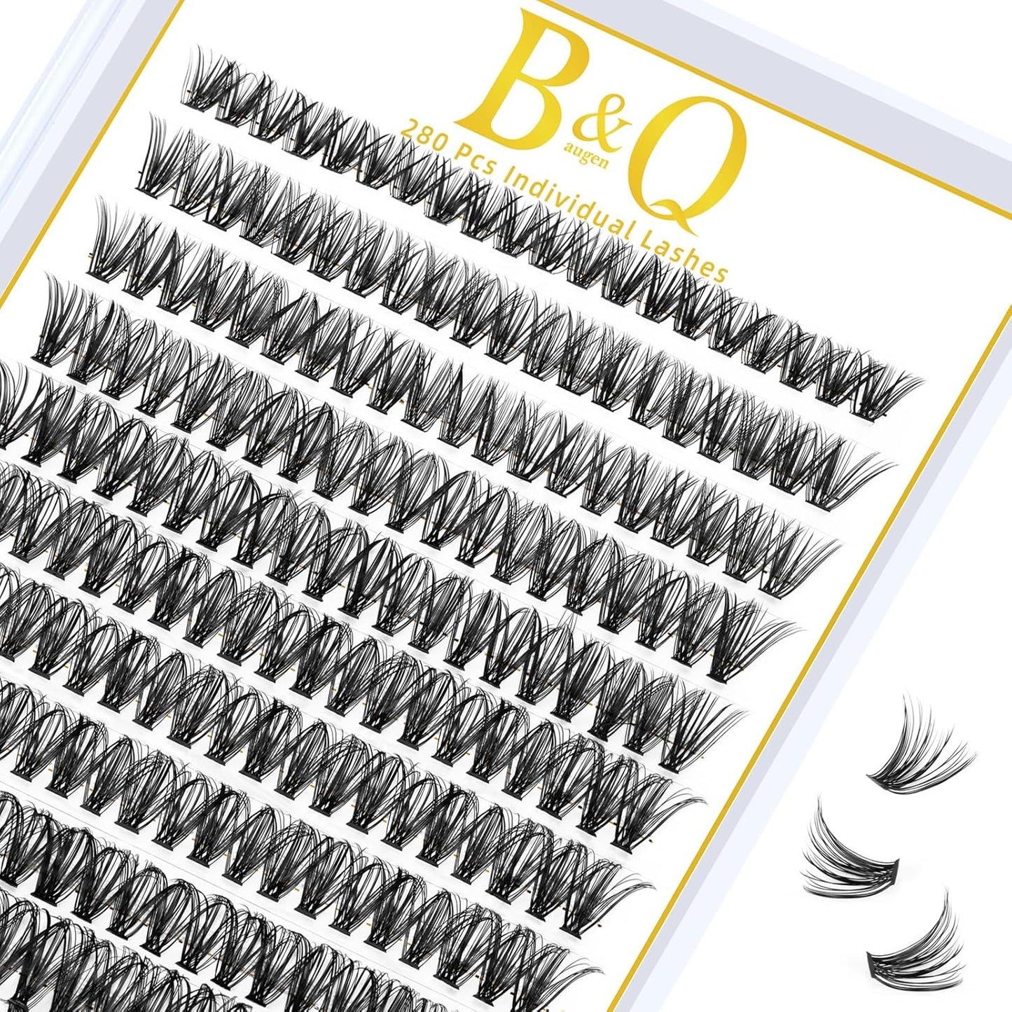 Lash Clusters 40D-C-10 B&Qaugen Individual Lashes 280 Clusters False Eyelash 10D 20D 30D 40D Lash Clusters Extensions Individual Lashes Cluster DIY Eyelash Extensions at Home (40D-C,10MM)