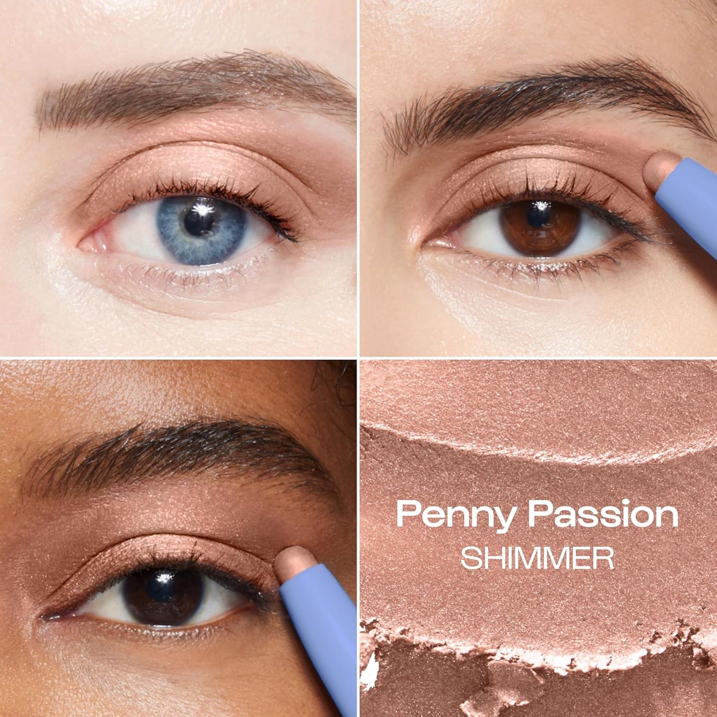 ALLEYOOP 11th Hour Waterproof Cream Eyeshadow Stick – Long-Lasting Eye Shadow Pencil & Eyeliner, Cream to Powder Stick & Highlighter – Smudge-Proof Eyeshadow Shimmer, Penny Passion Shimmer