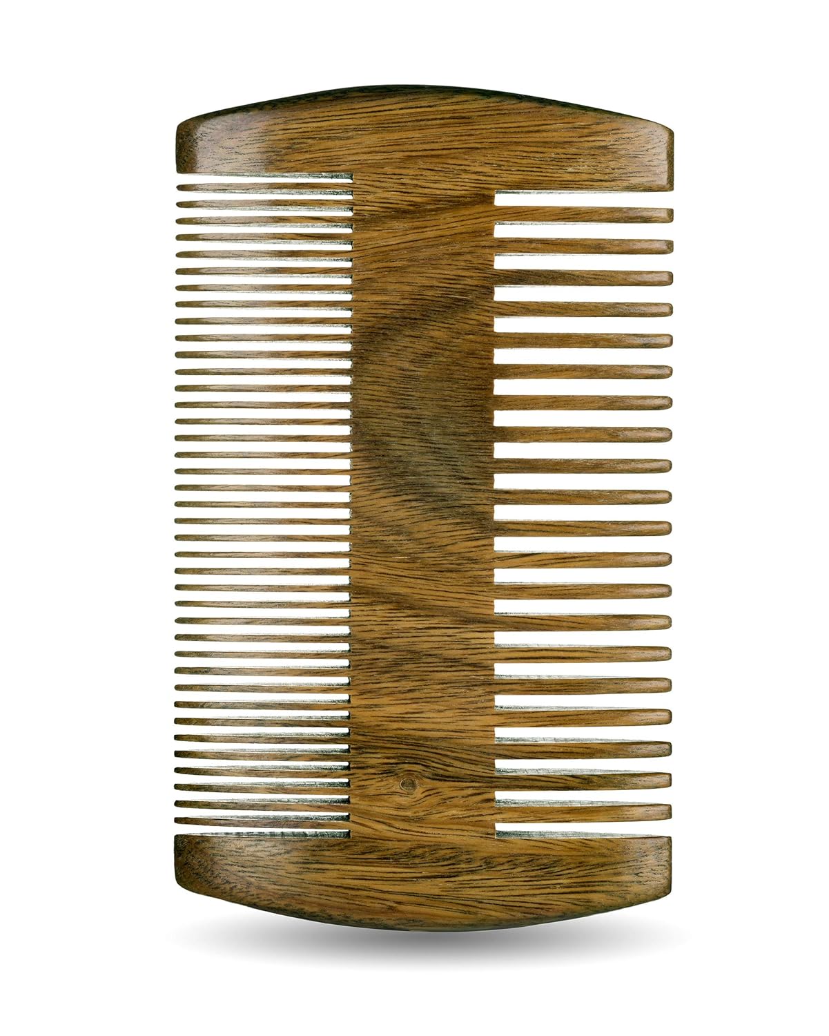 Sandalwood Beard Comb for Men - Handmade Premium Wooden Beard & Mustache Comb - Fine & Wide Tooth - Travel Pocket Size - Beard Grooming Kit for Men in PU Leather Case by Hunter Jack