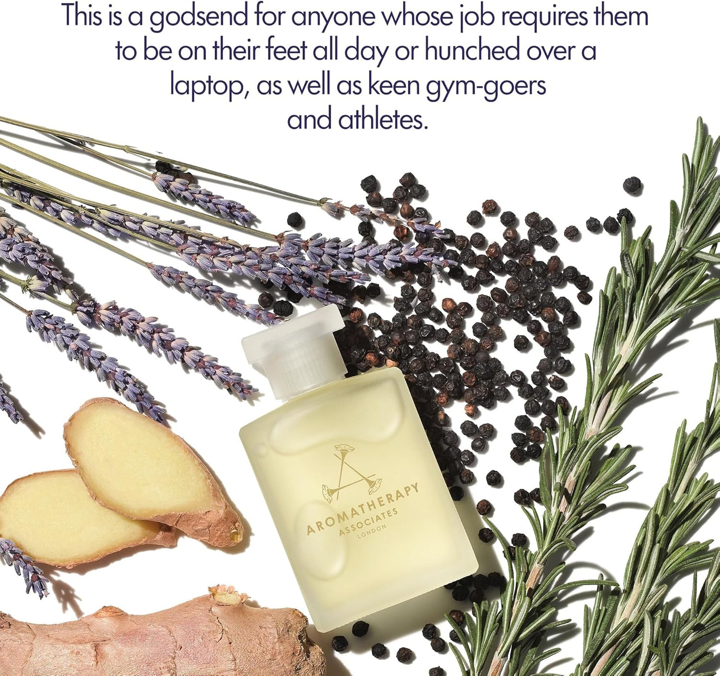 Aromatherapy Associates De-Stress Muscle Bath and Shower Oil, Natural Body Oil for Deep Relaxation and Comfort, Hydrating Body Made with 3 Essential Oils (1.86 oz)