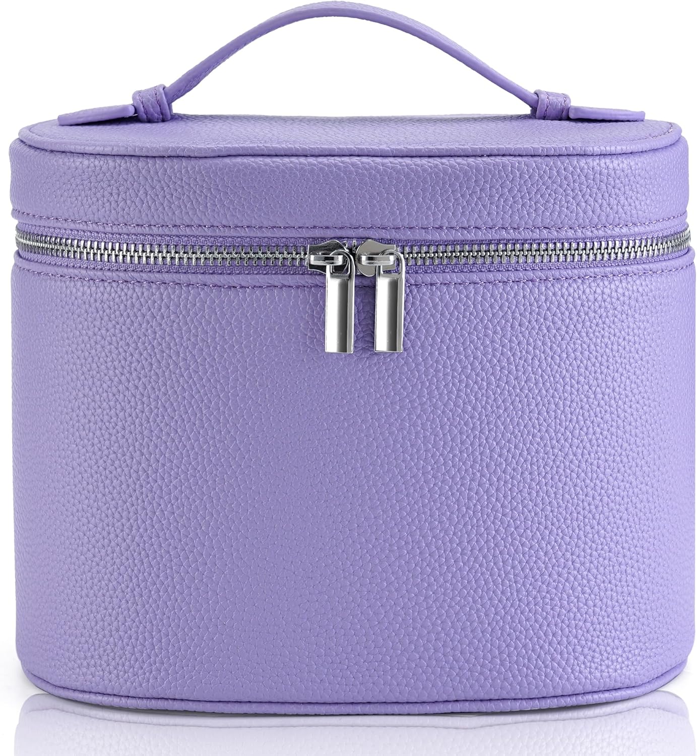 Makeup Bag Vanity Case Cosmetic Bag with Removable Divider Travel Toiletry Bag for Women Portable Make up Box Organizer, Purple