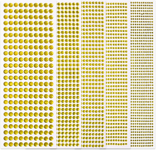 3555 Pieces Face Gem Stickers Self Adhesive Rhinestone Stickers for Crafts 3/4/5/6/8 MM Face Jewels Stickers Diamond Nail Gems Stick on for Face Eye Hair Body Makeup DIY Craft 5 Sizes