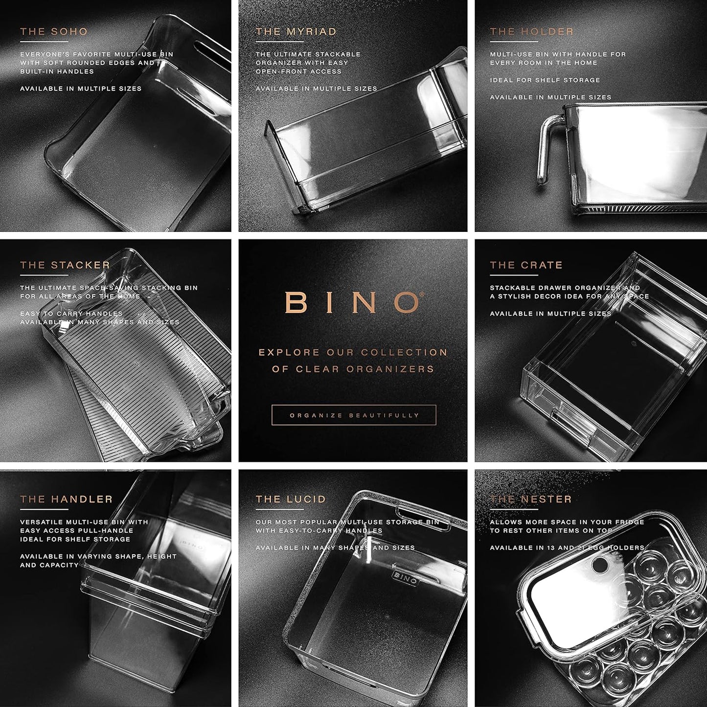 BINO | Stackable Storage Drawers, Small - Clear | THE CRATE COLLECTION | Storage Bins With Drawers | Bathroom Organizers | Under Sink Organizer | Vanity Cabinet Home Organization