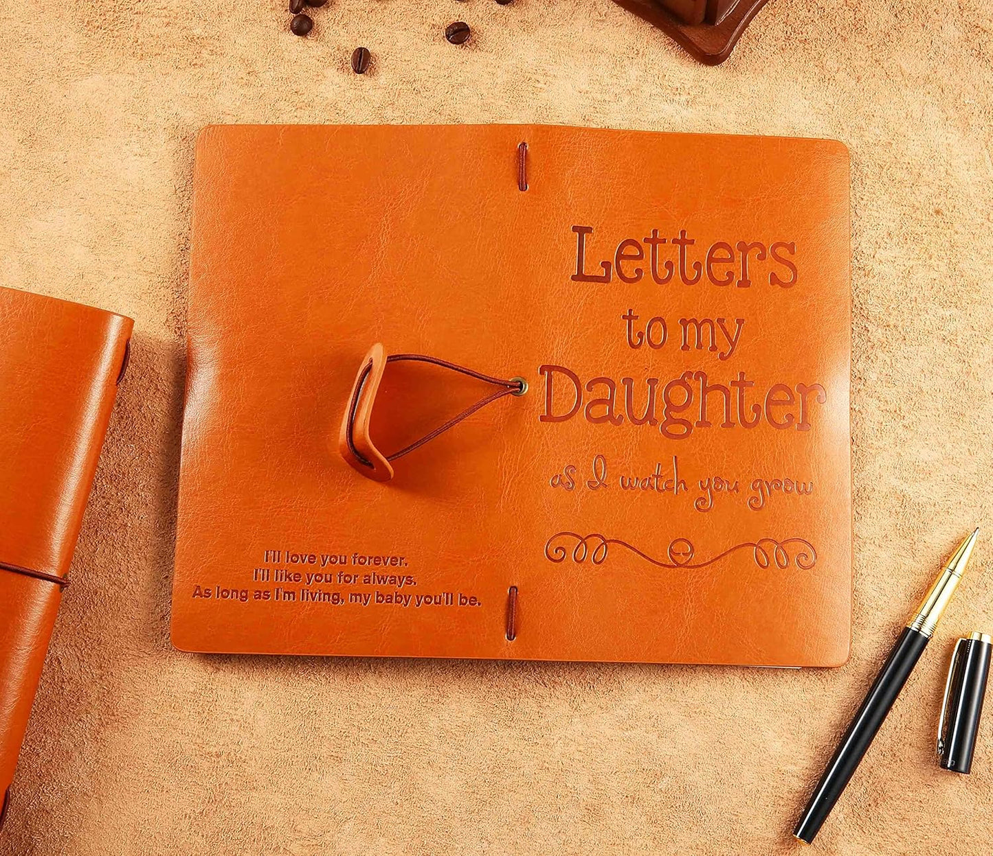 FYSIA Daughter Gift-Baby Journal Gift Shower for Daughter-Letters to My Daughter,As I Watch You Grow-Baby Girl Keepsake-Mother to Daughter Gift-Refillable Photo Diary Journal-Memory Notebook Gift